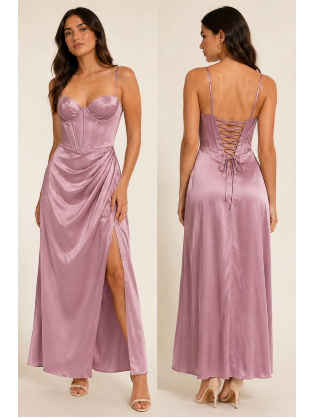 Women's Ladivine Corset Maxi Dress Size 8 Pink NWT